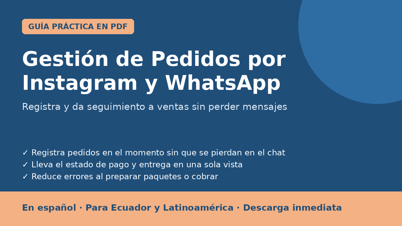 Portada: Gestión de Pedidos por Instagram y WhatsApp
