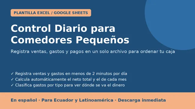 Control Diario para Comedores Pequeños